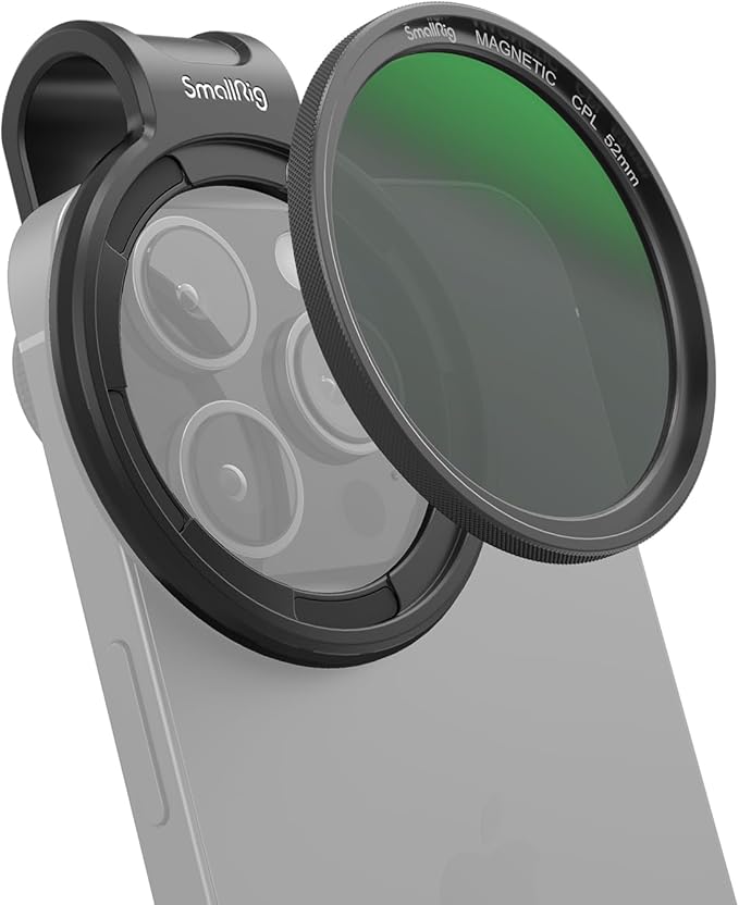 SmallRig Magnetic Circular Polarizer Kit (CPL Filter + Magnetic Ring), HD Optical Glass Circular Polarizing Filter Kit for Phone - 4389