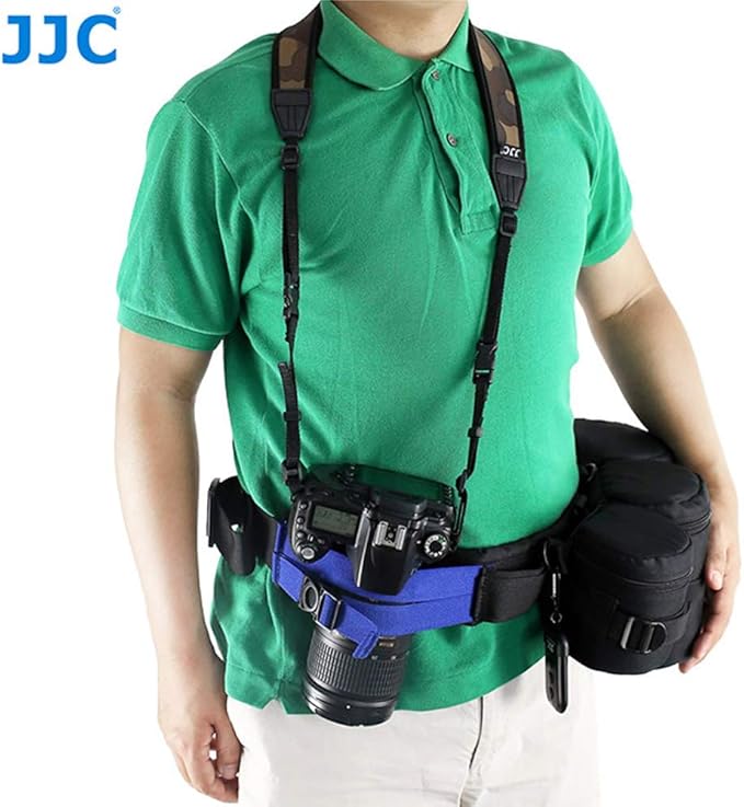 JJC GB-1 Adjustable Photography Utility Belt, Wrist Waistband, Accessory, Speed Belt for Carrying Gear Bag Case, Lens Pouch, Flash Accessories, D-Rings, Breathable 3D Mesh