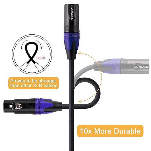 XLR Cables, XLR Microphone Cables 6 ft 6 Packs Balanced XLR Speaker Cable Male to Female 3-Pin for Microphone Audio Mixer Speaker System (6 Pack)