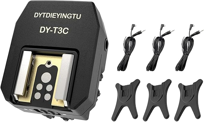 DY-T3C Set Style Multi-Functional hot Shoe Adapter, Single-Lens Reflex Camera Universal Flash Expansion Accessory/ Also Applicable Mini Camera Flash Height-Increasing Conversion Accessories
