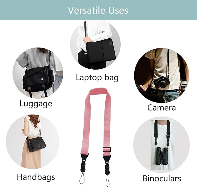 Adjustable Shoulder Strap:Comfortable iPad Strap Nylon Neck Lanyard for iPad/Samsung Tablet Case,Camera Binocular Crossbody Laptop Luggage Bag(Light Pink)