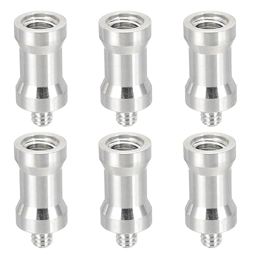 PATIKIL Camera Spigot Screws Converter 3/8" x 1/4" Female to Male, 6 Pack Tripod Screw Adapter Spigot Stud for Light Stand Hot Shoe Cold Shoe Adapter Ball Head Flash, Silver