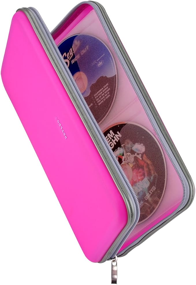 72 Capacity Heavy Duty CD DVD Blu-ray Media Case Storage Holder Organizer Wallet (Peachblow)