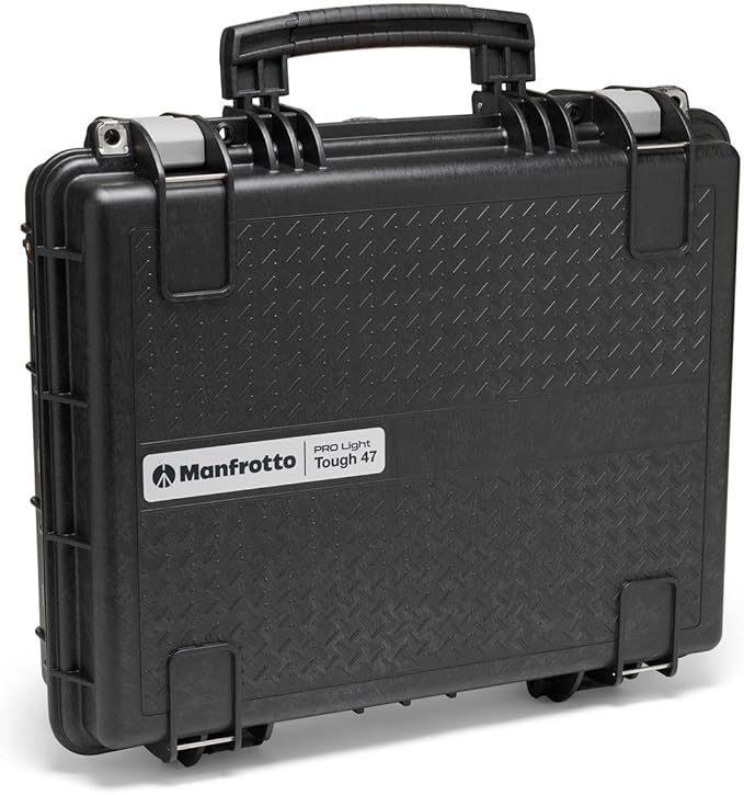 Manfrotto PRO Light Tough 47F, Hard Case for Camera, Photography and Videography Suitcase, Hand Luggage Size, Padded Case with Airtight Closure and Pre-Cubed Sponge, IP67, Dustproof, Waterproof