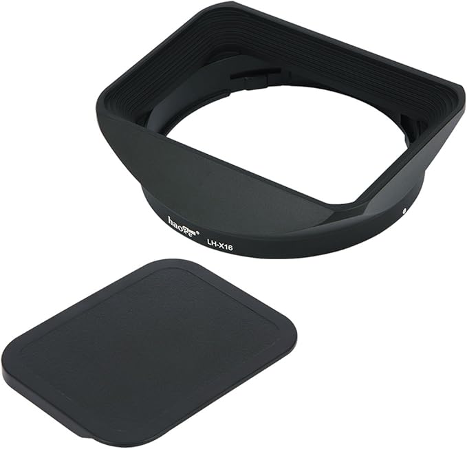 Haoge Bayonet Square Metal Lens Hood Shade with Cap for Fujifilm Fuji Fujinon XF16mmF1.4 XF 16mm F1.4 R WR Wide Angle on X-Pro2 X-Pro1 X-T2 X-T1 X-T20 X-T10 X-E2S X-A5 X-A20 X-E3 X-H1 Replace LH-XF16
