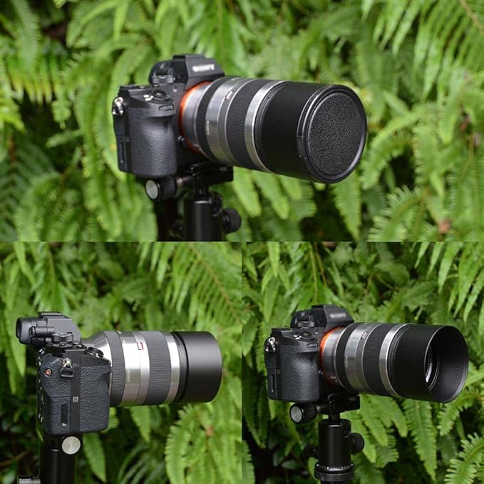 SIOTI 82mm Lens Hood, Oxidation Matte Anti Reflective Treatment, Aluminum Alloy, with 1 * 86mm Lens Cap, Compatible with Sony/Canon/Nikon/Fuji etc >85mm Camera Lens