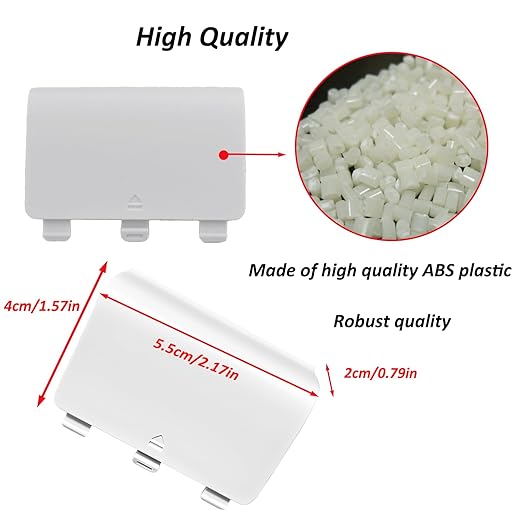 4 Pcs Battery Back Cover for Xbox One/One S/One X Controller[NOT for Xbox Series X/S],Battery Back Shell Covers for Xbox One Controller,Replacement Battery Cover Door Compatible with Xbox One(White)