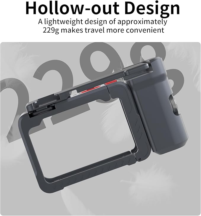 Aluminum Street Grip Kit for DJI OSMO Action 6 Accessories Grip Handle Set (Camera Grip+Ultra-Light Cage) Protective Metal Frame Action 6 Case with Multiple Expansion Interfaces, 1/4" Screw Hole (K11)