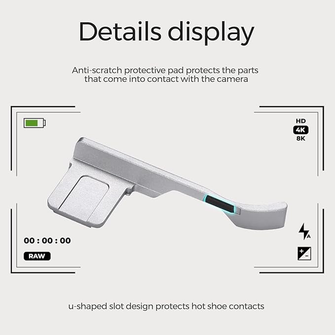 Metal Thumb Grip with Hot Shoe Cover for Fujifilm X100V/X100VI Sea of Clouds Pattern Camera Hot Shoe Thumb Hand Grip (Sea of Clouds)