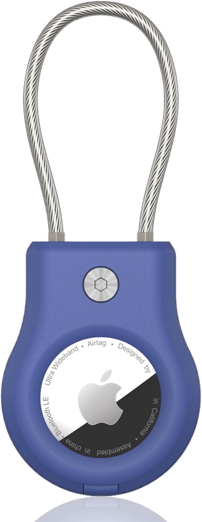 SCALLOP Airtag Keychain Holder, Air Tag Lock Case Holders with Wire Cable, Sturdy Protection Airtag Key Chain, Compatible Apple Airtag for Key Ring,Keys, Luggage
