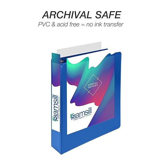 Samsill Durable 1.5 Inch Binder, Made in USA, D Ring Binder, FSC 100% Recycled Chipboard, Blueberry