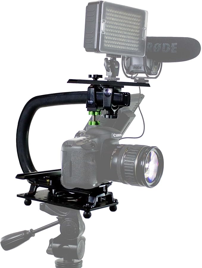 Cam Caddie Scorpion EX Video Camera Stabilizing Handle Kit with Included Smartphone and GoPro Compatible Mounts - Professional Bundle - Black