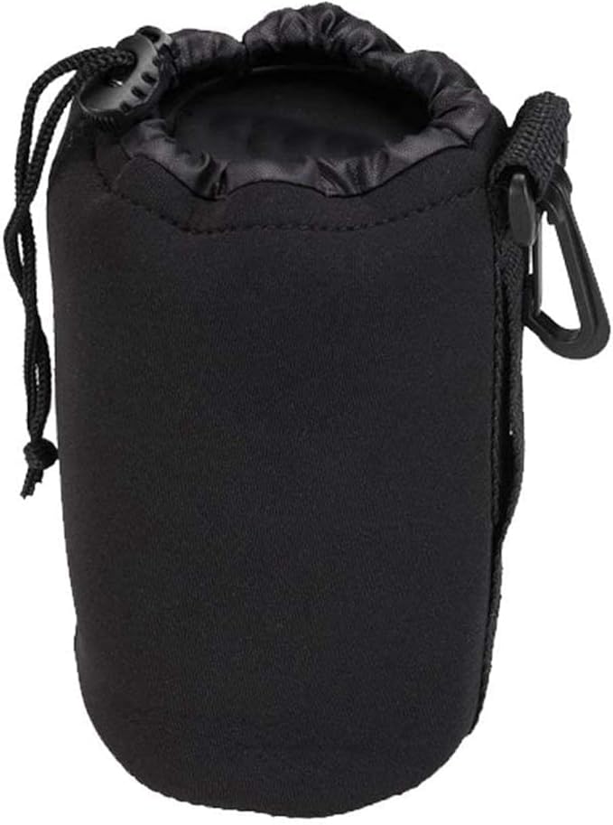 Selens Protective Drawstring Neoprene DSLR Camera Lens Pouch Bag Compatible with Olympus Panasonic, Large Size(Black)