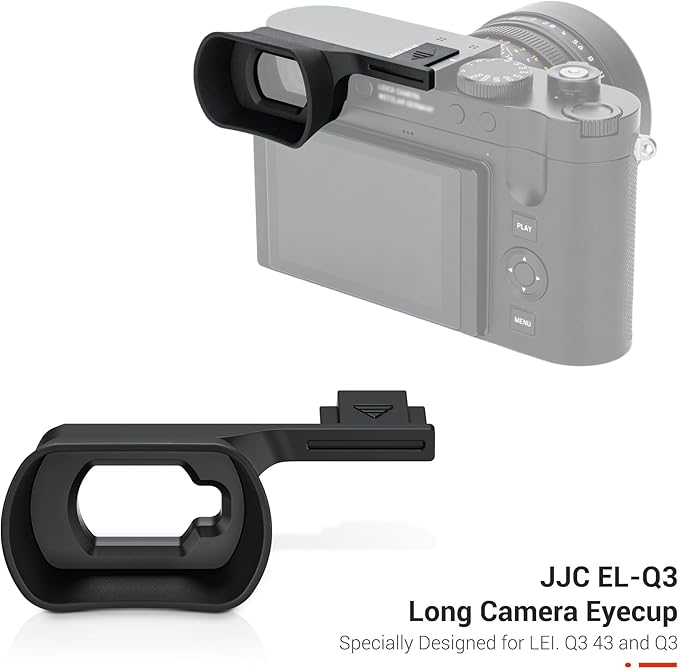 JJC Camera Viewfinder Eyecup for Leica Q3 43 & Q3, Soft Silicone Eyepiece with Extended Design, Easy Hot Shoe Installation