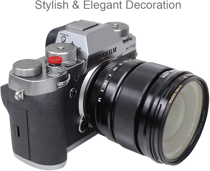 Foto&Tech Soft Shutter Release Button Compatible with Fuji Fujifilm X-T5 X-T4 X-T3 X-T30 X-T30 II X-T20 X-PRO3 X100V X100F X-E4 X-E3 RX1R II RX10 IV III Leica M9 Nikon Df F3 (3 Pieces, RD+BK+DR)