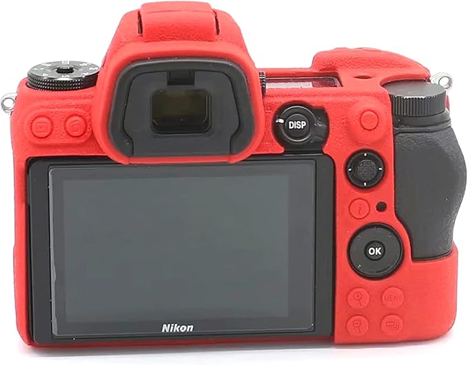 Professional Secure Silicone Camera Case Cover Housing Body Skin for Nikon Z6 Z7 Full Frame Mirrorless Camera (Red)