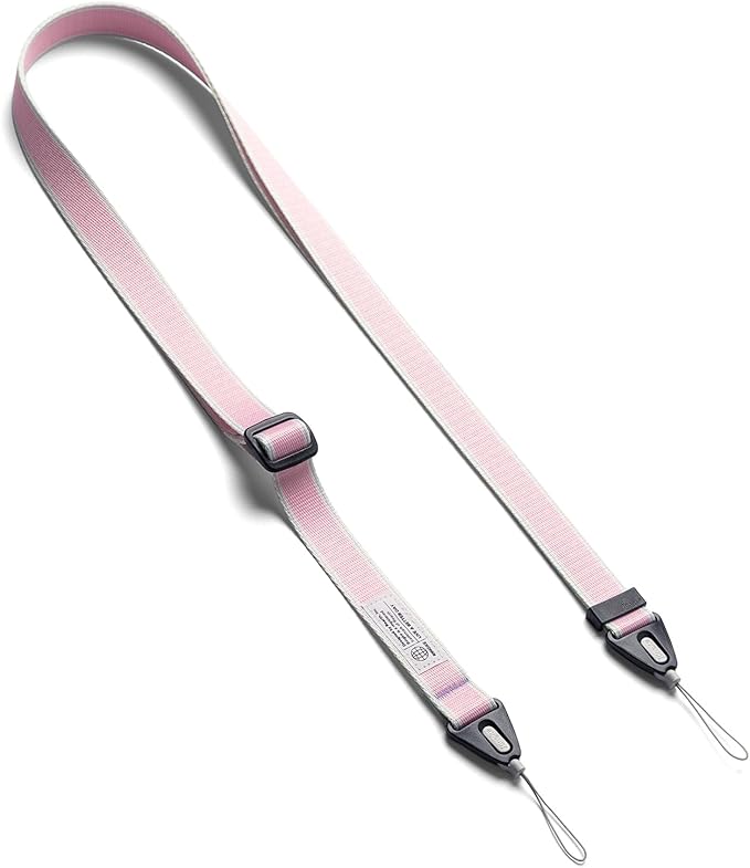 Ringke Shoulder Crossbody Strap [Adjustable Neck Lanyard Strap with Sturdy String] [One-Touch Buckle] for Phone Case, Camera, Keys, USB Flash Drive, and ID Badge - Stripe Pink