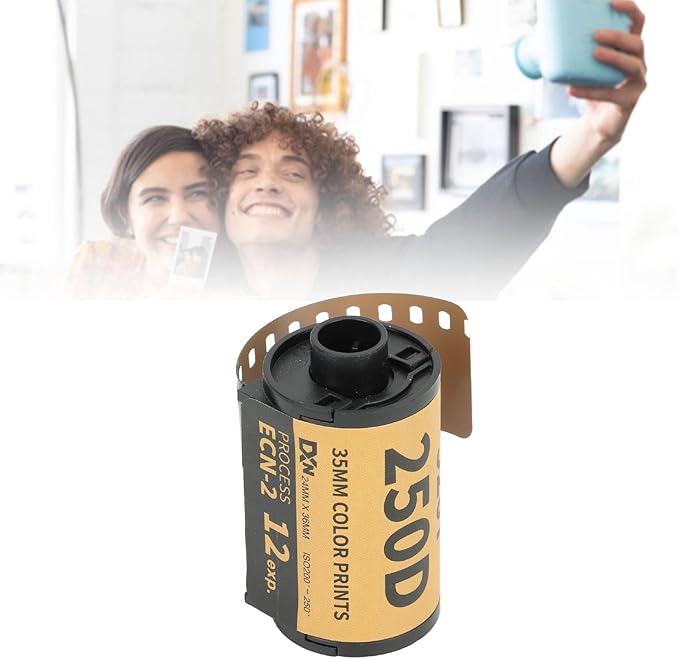 Kodrily 35mm Color Print Film, 200-250 Light Sensitivity Colour Print Camera Film, Professional Wide Exposure Range ECN 2 Process 35mm Film Roll for 135 Camera, 1.9 x 1.1in, 12 Sheets