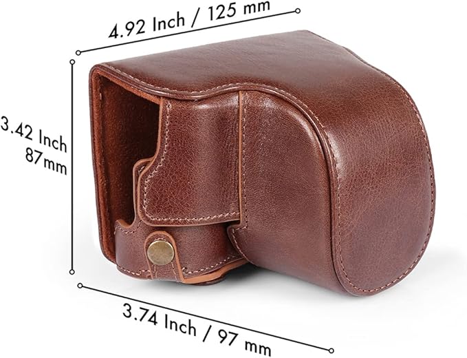 MegaGear MG1606 Ever Ready Genuine Leather Camera Case Compatible with Leica D-Lux 7 - Brown, One Size