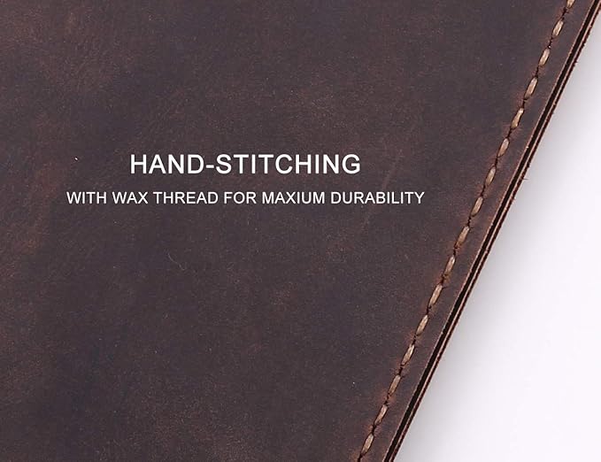 Leather Notebook Cover for Field Notes, Handmade Journal Cover for Moleskine Cahier Journal, Leather Cover with Pen Holder fits 3.5" x 5.5" Pocket Notebook - Coffee