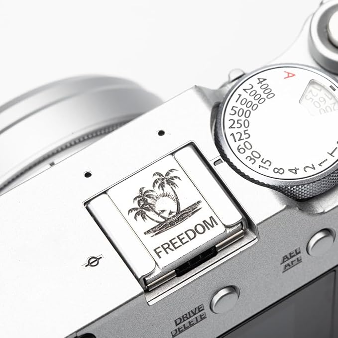 Camera Coconut Tree Pattern hot Shoe Cover for Fujifilm X100VI XT5 XT4 XT30 for Nikon D750 D610 Z5 Z6 Z50 Z30 (Aluminum Alloy-Hot Shoe Cover)