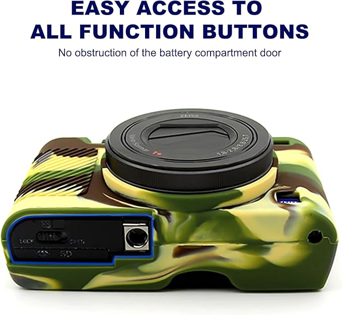 Easy Hood RX100 VII Case,Soft Silicone Protective Cover Protector Skin for Sony DSC-RX100 III RX100 V RX100 IV RX100 VII Digital Camera (Camo)…