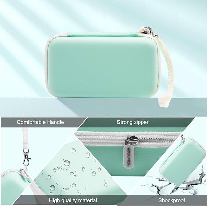 Case Compatible with ESOXOFFORE for Dylanto for Anchioo for WEEFUN for GKTZ for Amzelas for Mafiti Instant Print Camera for Kids, Film Camera Storage Holder Organizer Bag (Box Only)- Mint Green