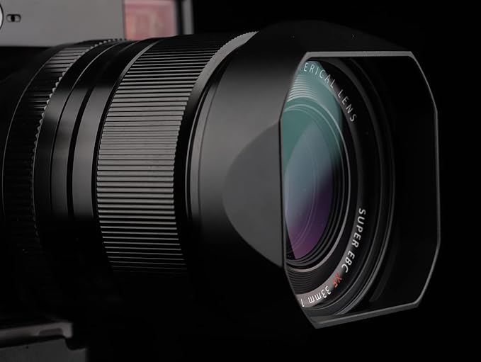 Haoge Metal Square Lens Hood for Fujifilm Fuji XF23mm f1.4 R LM WR Lens (58MM) Fujinon XF33mm F1.4 R LM WR Lens, Fujinon XF 16-50mm F2.8-4.8 R LM Lens Bayonet Hood Shade,with Metal Cap Kit