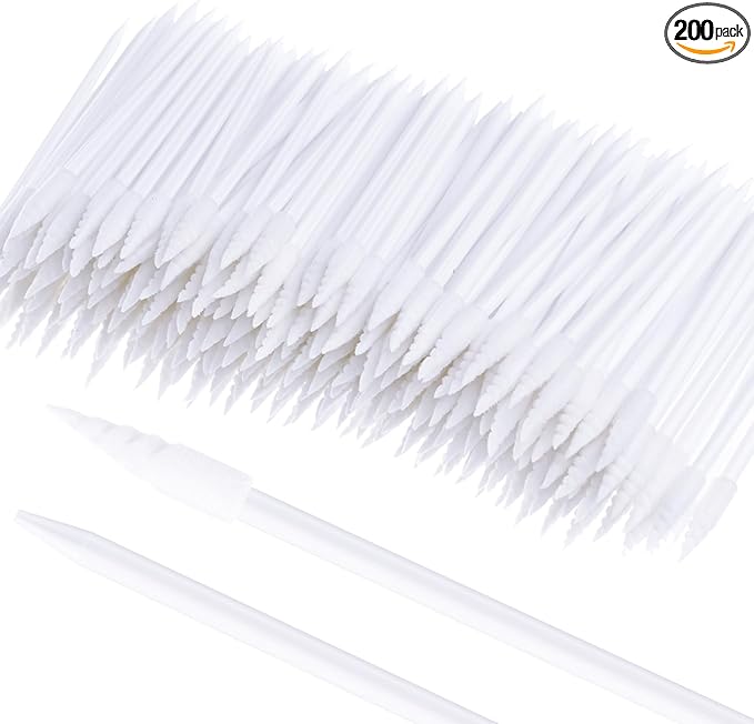 Chinco 200 Pieces Cleaning Swab Sticks Sponge Foam Tip Swabs for Inkjet Printer, Print Head, Camera, Optical Lens, Optical Equipment (White)
