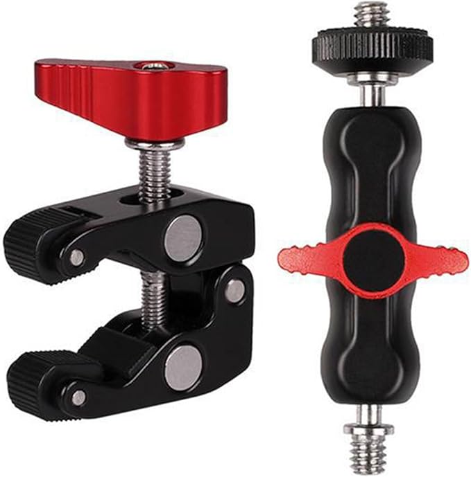 Super Clamp Camera Clamp Mount Monitors 360 Ballhead Magics Arm Double Ballhead Adapter for DSLR Camera/LED Lights