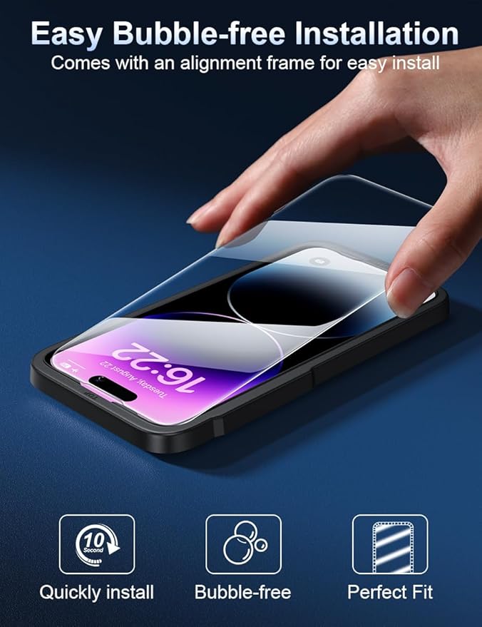 ruwa 2-Pack Screen Protector Compatible for iPhone 14 Pro Max(6.7Inches)
