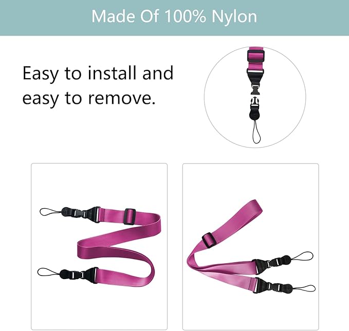 Adjustable Shoulder Strap:Comfortable iPad Strap Nylon Neck Lanyard for iPad/Samsung Tablet Case,Camera Binocular Crossbody Laptop Luggage Bag(Purple)