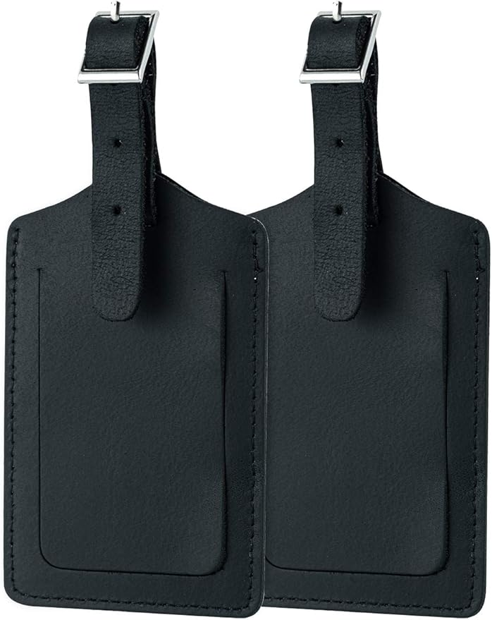 Genuine Leather Luggage Tags & Bag Tags 2 Pieces Set