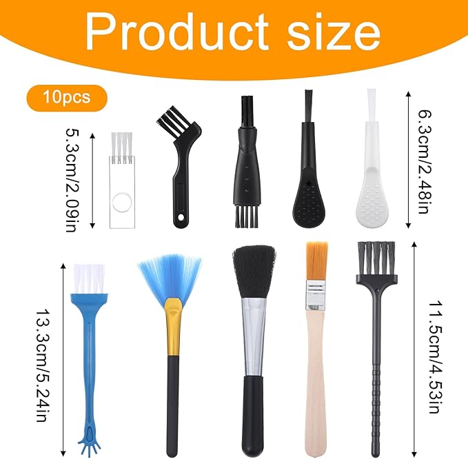 Bewudy 10 PCS Mini Keyboard Cleaning Brushes Kit, Anti-Static Electronic Dust Cleaning Brushes with PP Bristles, for Computer Keyboard, Motherboard, Camera, Small Space