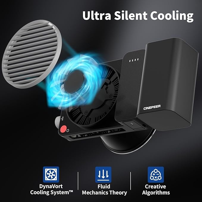 ZHIYUN CINEPEER CX100 100W LED Video Light, Built-in 4500mAh Battery COB Portable Photography Light Bi-Color 2700K~6500K CRI 96+ TLCI 97+ Continuous Output Lighting