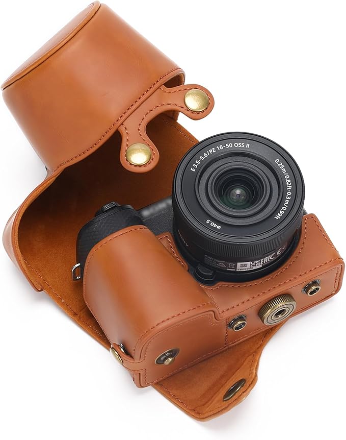 Hargedis for Sony ZV-E10 II case Premium PU Full Body Leather Camera Case Bag for Sony ZV-E10 II Fit 16-50mm Lens with Camera Shoulder Strap