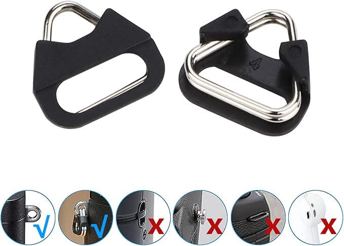 Leftfoto Stainless Steel Triangle Split Ring,Camera Strap Hook Lug Ring, with Plastic Cap,for Belt Hook Lanyard for Camera Shoulder Strap (2 pcs)