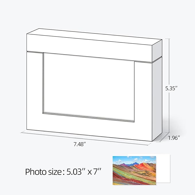 Aiuonenian 5x7 Photo Storage Boxes, Small Photo Storage Box Archival For Couple Photos, Postcards Box, Cardboard Photo Case For Pictures (2 Pack)