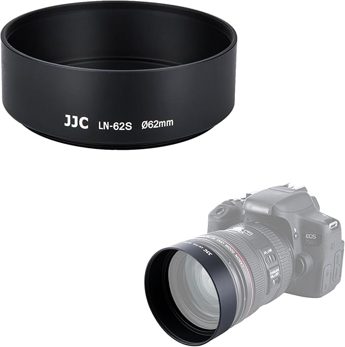 JJC 62mm Screw-in Mount Standard Aluminum Metal Lens Hood for Lenses with 62mm Front Filter Thread for Fujifilm XF 56mm f/1.2 R, XF 55-200mm f/3.5-4.8 R, Nikon Nikkor 70-300mm f/4-5.6G Lens