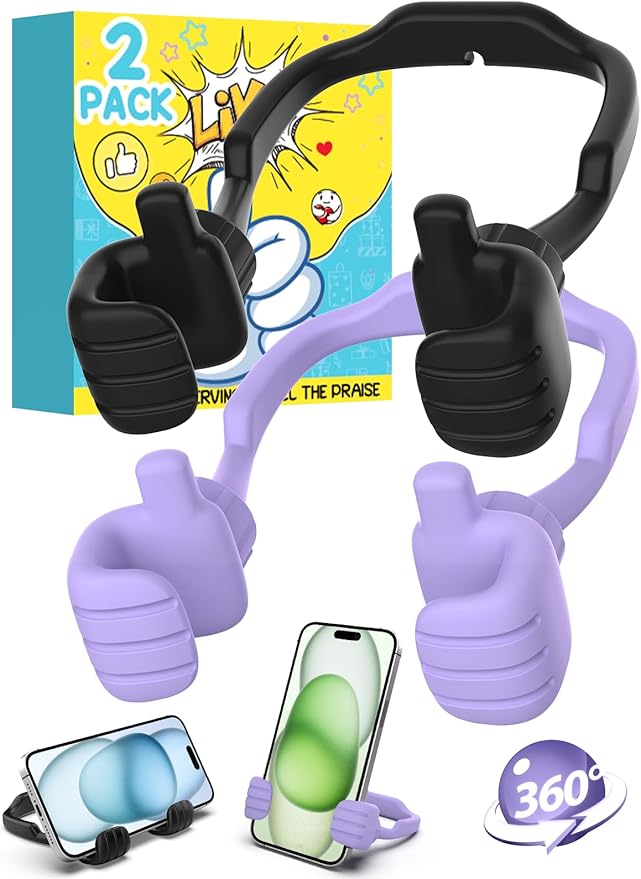 Easter Gifts for Teens Girls Kids Adults Women Cell Phone Stand: UPGRADE Adjustable Thumbs Up Lazy Phone Holder for Desk Fun Birthday Gift Ideas for Wife Mom Teenager Easter Basket Essential Must Have