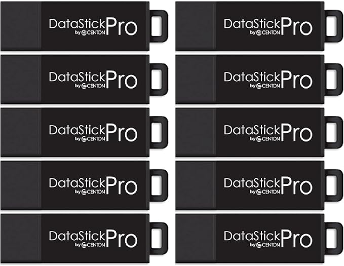 Centon DataStick Pro USB 3.0 Flash Drive 256GB x 10, Black (S1-U3P6-256G-10B)