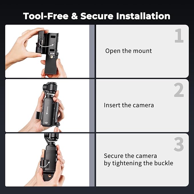 SMALLRIG Magnetic Mount Stand for DJI Osmo Pocket 3, 180° Adjustable Holder with Cold Shoe, 1/4"-20 Threaded Hole, Pocket 3 Multi-Function Magnet Suction Expansion Frame Accessories - 5631