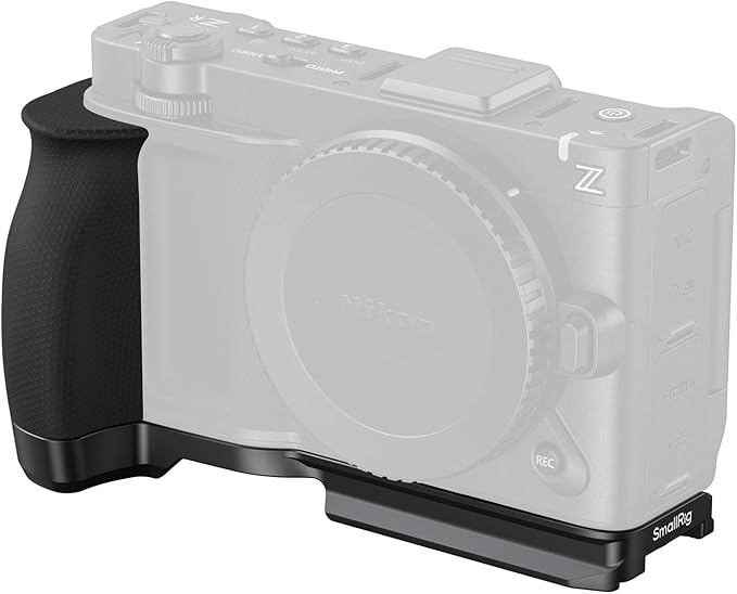 SmallRig L-Shape Handle for Nikon ZR with Ergonomic Silicone Grip, 1/4"-20 Thread Hole, Built-in Quick-Release Plate for Arca for Quickly Switch on Tripods/Handheld Shooting-5466