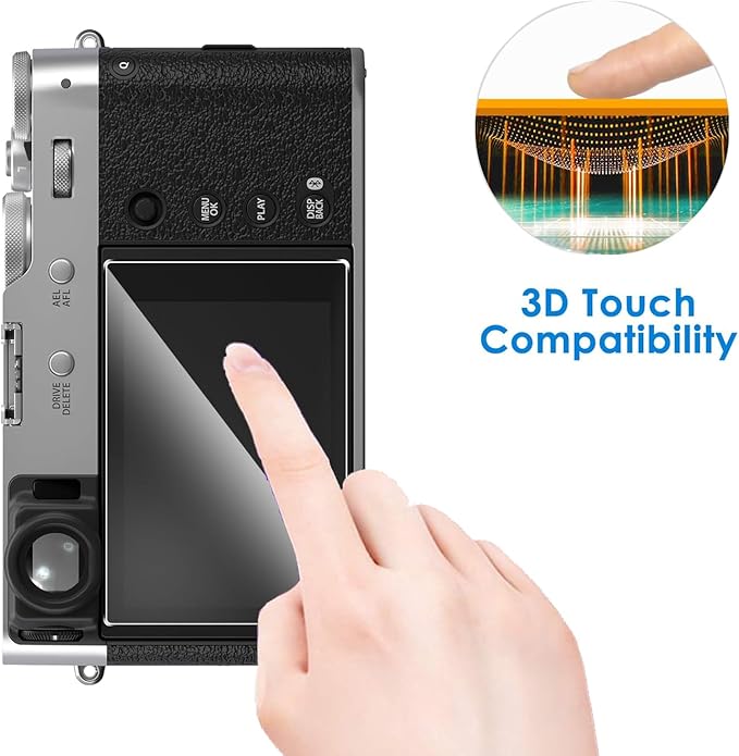 2 Pack Compatible with Fujifilm X100VI/X100V Screen Protector,Full Coverage 9H Tempered Glass LCD Display Film,HD Clear Scratch Resistant for Fujifilm X100VI X-T4 X-E4 Camera accessories