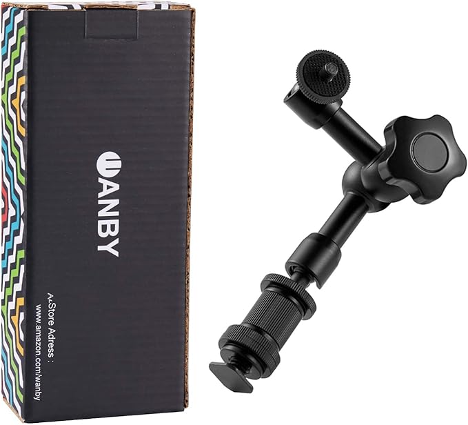 WANBY 7' Articulating Magic Friction Arm & Large Adjustable Super Clamp Pliers Clip with 1/4" and 3/8" Thread for DSLR Camera Rig, LCD Monitor, LED Flash Lights (7'Arm)