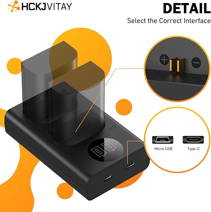 LP-E6 Dual Cameras Battery Charger for Canon LC-E6 LC-E6E LC-E6N LP-E6NH Battery EOS 90D 80D 70D 60D 60DA / 7D 6D 5D Mark II 5D Mark III 6D 5D Mark IV / 5Ds 5DSR EOS R1 R5 R5C R6 R7 / R5 R6 Mark II