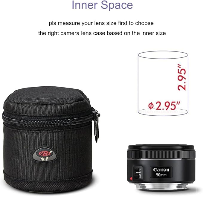 BPAULL Camera Lens Case DSLR Camera Lens Bag Fits for Camera Lens