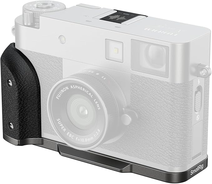 SmallRig X Half L-Shaped Grip for FUJIFILM X Half Camera, Built-in Quick Release Plate for Arca, Lightweight Ergonomic Silicone Handle with Hot Shoe Cover (Charcoal Silver) - 5217