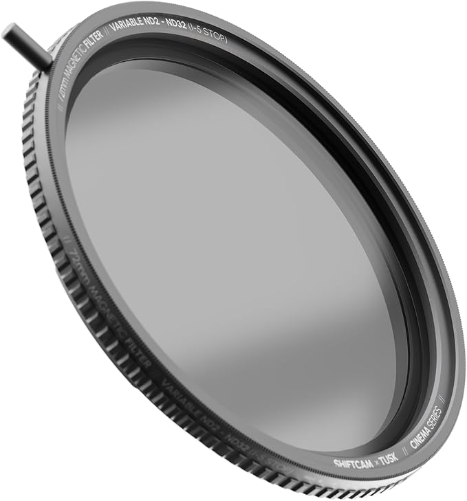 ShiftCam 72mm Magnetic Variable ND (VND) Filter 1–5 Stop – Rotating Dial for Cinematic Outdoor Shoot – Pro Exposure Control for iPhone & Android – Compatible with LensUltra