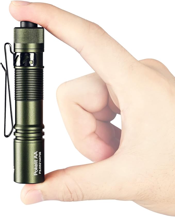 ACEBEAM Pokelit AA Rechargeable Mini Flashlight with Clip, 550 High Lumens Pocket EDC Flashlight, Super Bright Small Flashlight, 90+ High CRI Led Flashlight for Camping,Hiking,Everyday Use(Dark Green)